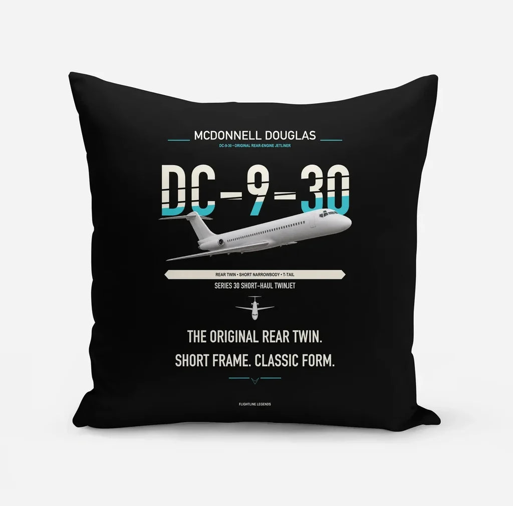 McDonnell Douglas DC-9-30 design on black pillow