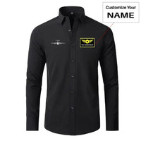 Thumbnail for Ilyushin IL-76 Silhouette aviation design printed on soft cotton long-sleeve 2D shirt.