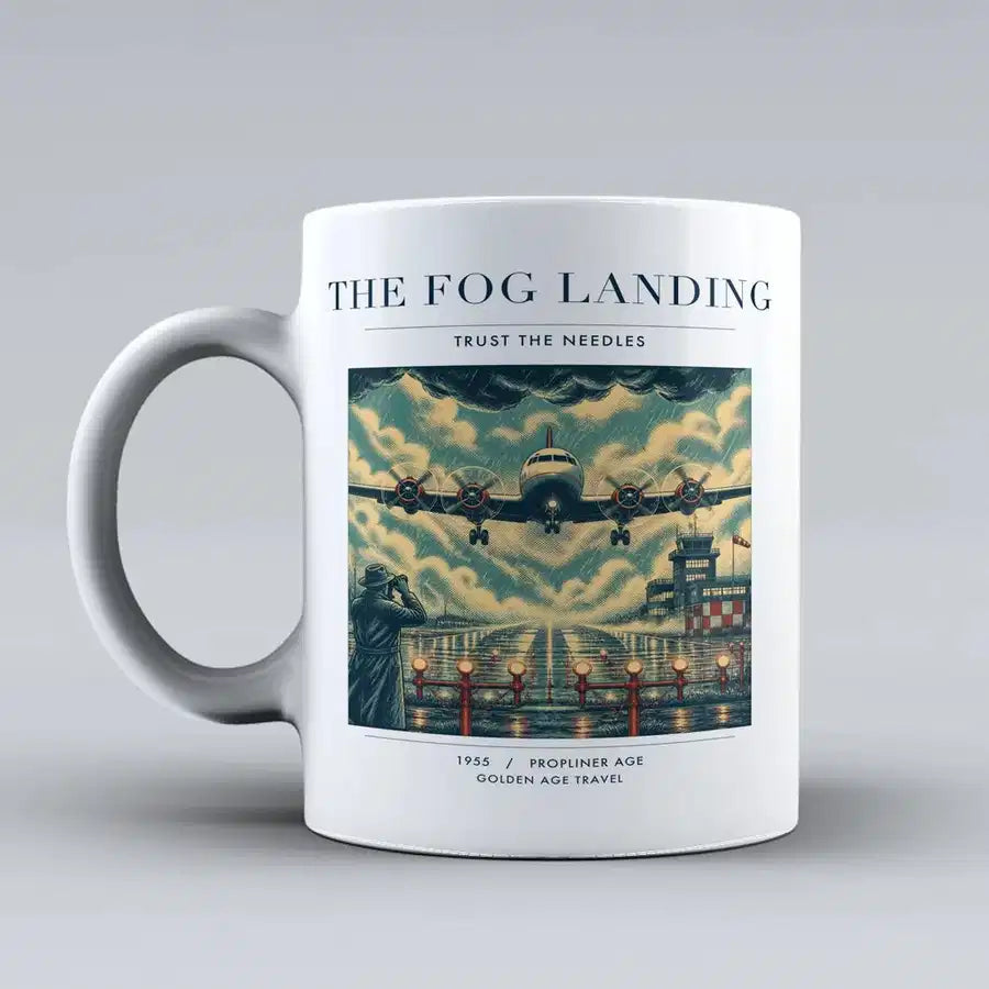 VINTAGE G4095 - The Fog Landing - Ceramic Mug design on white