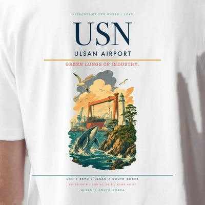Ulsan Airport (USN) double-side t-shirt design close-up cover