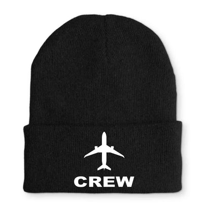 CREW Embroidered aviation embroidery on soft knit fabric beanie.