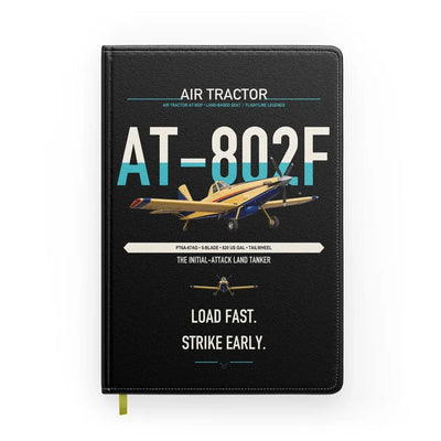 Air Tractor AT-802F design on black notebook
