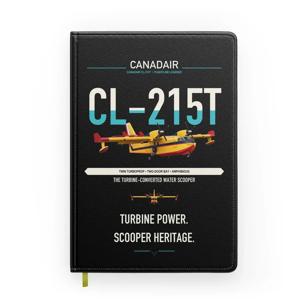 Canadair CL-215T design on black notebook