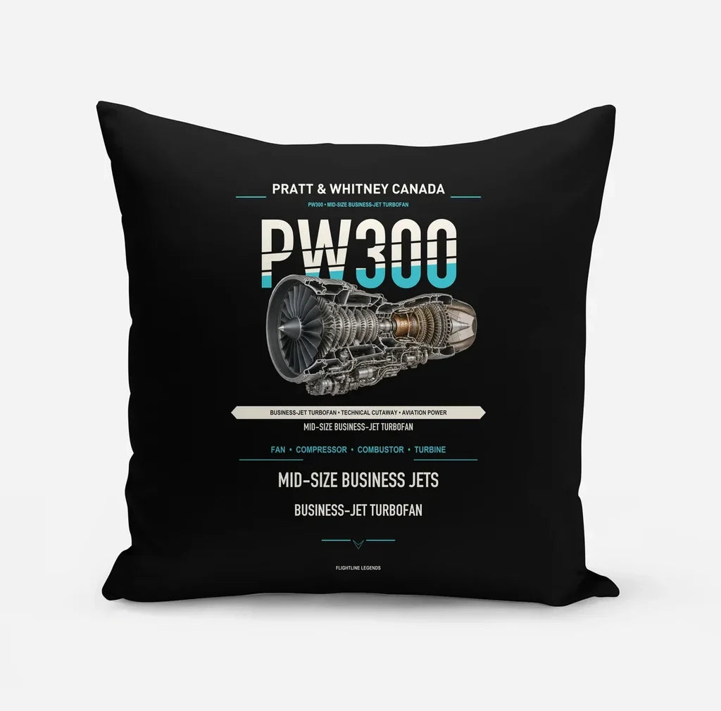 PW300 design on black pillow