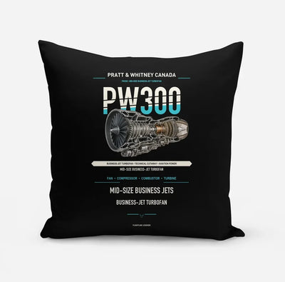 PW300 design on black pillow