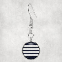 Thumbnail for Pilot Epaulettes (Silver) 4 Lines aviation-themed earrings, polished hypoallergenic alloy.