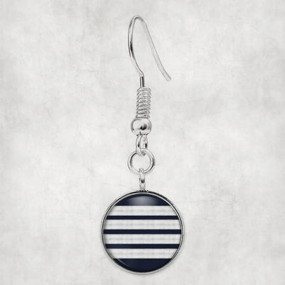 Pilot Epaulettes (Silver) 4 Lines aviation-themed earrings, polished hypoallergenic alloy.