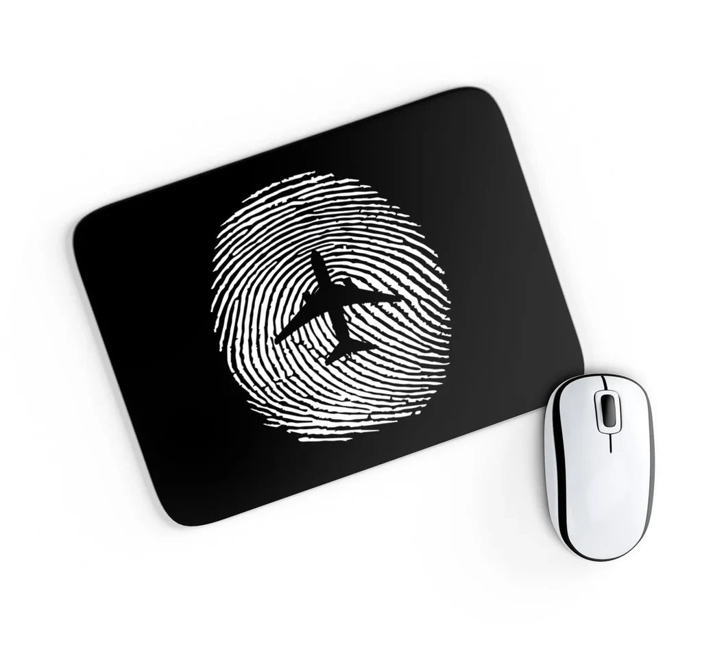 Aviation Finger Print aviation design on neoprene with anti-slip base mouse pad.