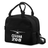Thumbnail for Cessna 208 & Plane aviation design lunch bag, insulated polyester construction.