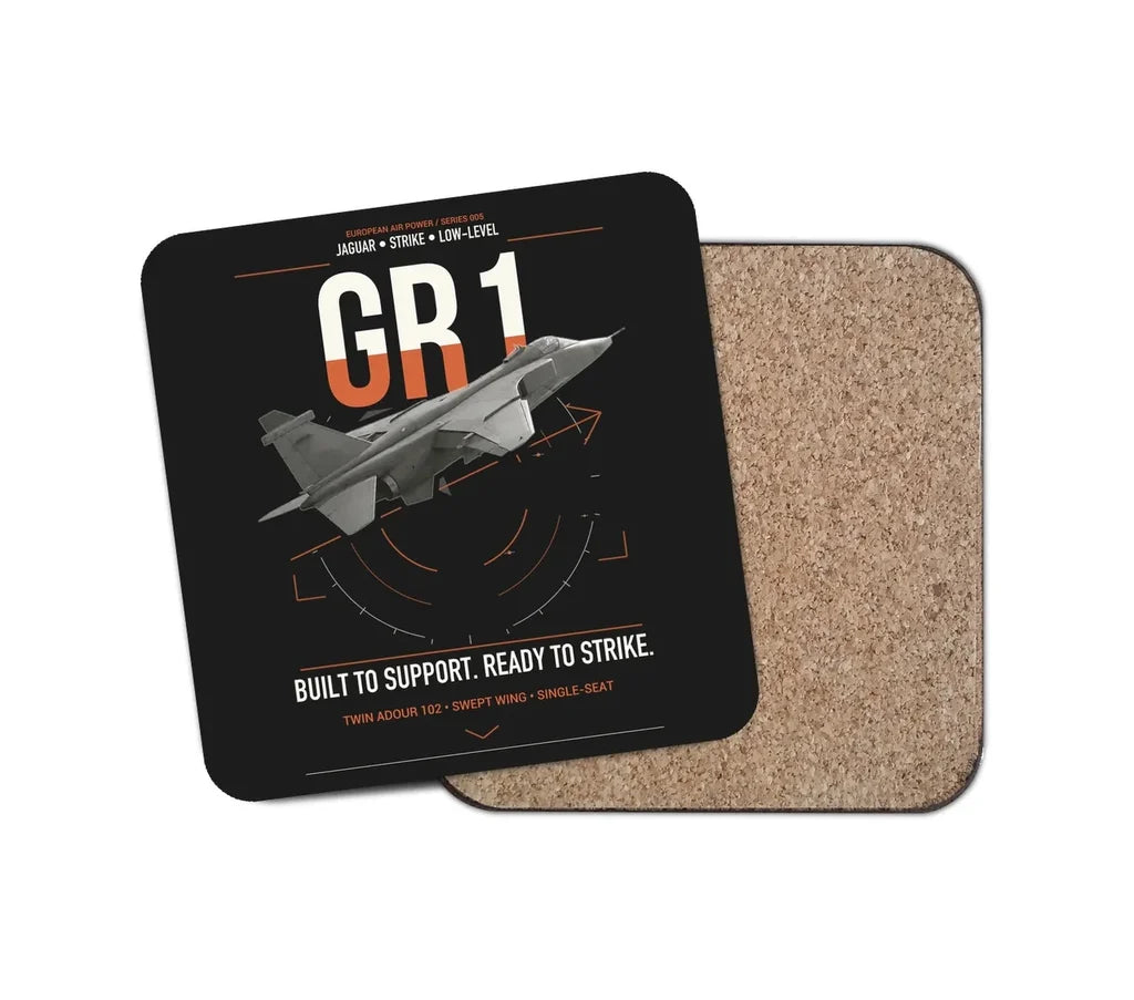 SEPECAT Jaguar GR1 design on black 1 piece coaster