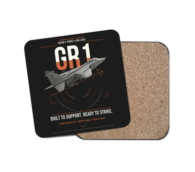 SEPECAT Jaguar GR1 design on black 1 piece coaster