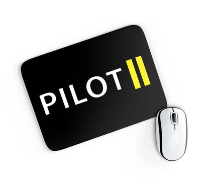 Pilot & Stripes (2 Lines) aviation design on neoprene with anti-slip base mouse pad.