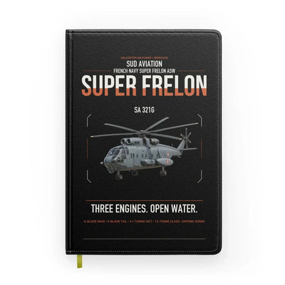 Sud Aviation SA 321G Super Frelon design on black notebook