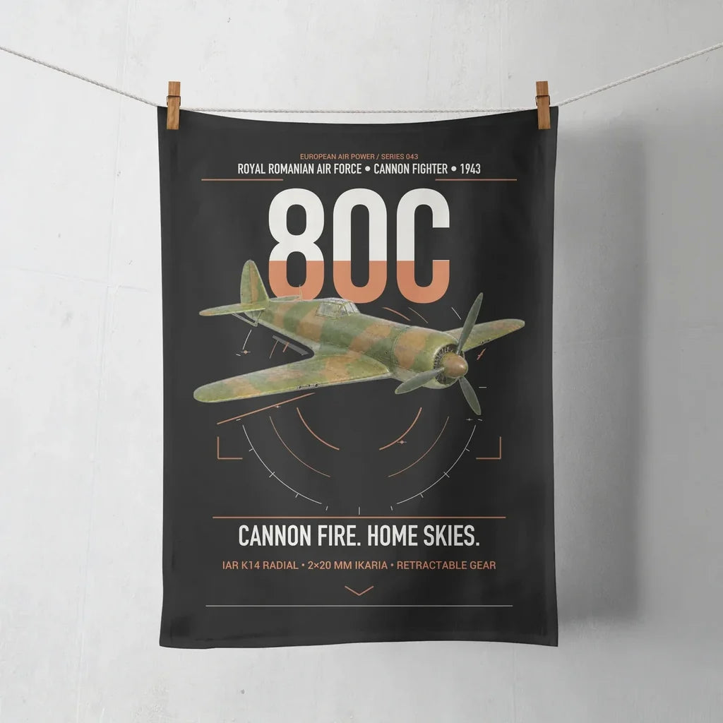 IAR 80C design on black towel