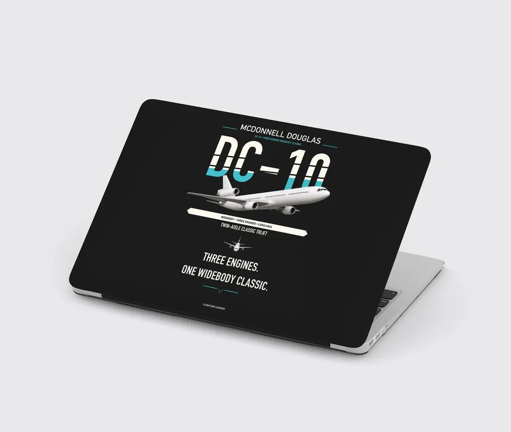 McDonnell Douglas DC-10 design on black MacBook case