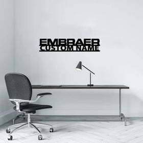 Embraer & Text Wall Metal Signs