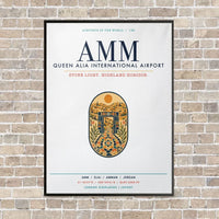 Thumbnail for Queen Alia International Airport AMM vertical canvas print - framed - white background