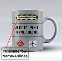 Thumbnail for Jet Fuel Only Text aviation design on ceramic mug, premium ceramic with glazed finish.