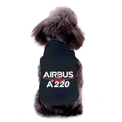 Pet vest with Amazing Airbus A220 Dog Pet aviation design, quilted insulated panel.