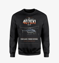 Thumbnail for Bell 407GXi design on black sweatshirt
