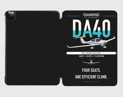 Diamond DA40 design on black ipad tablet case
