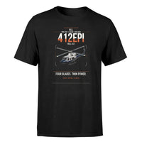 Thumbnail for Bell 412EPI design on black t-shirt, single-side print