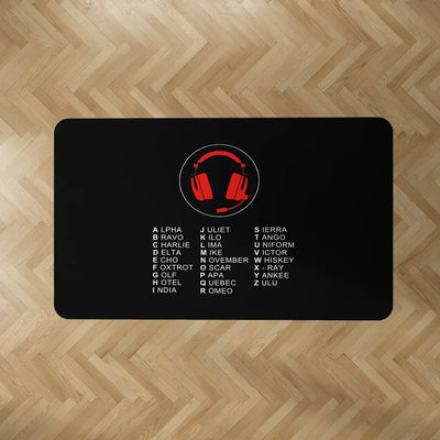 Aviation Alphabet 3 aviation design on durable carpet pile with non-slip backing rectangle carpet floor mat.