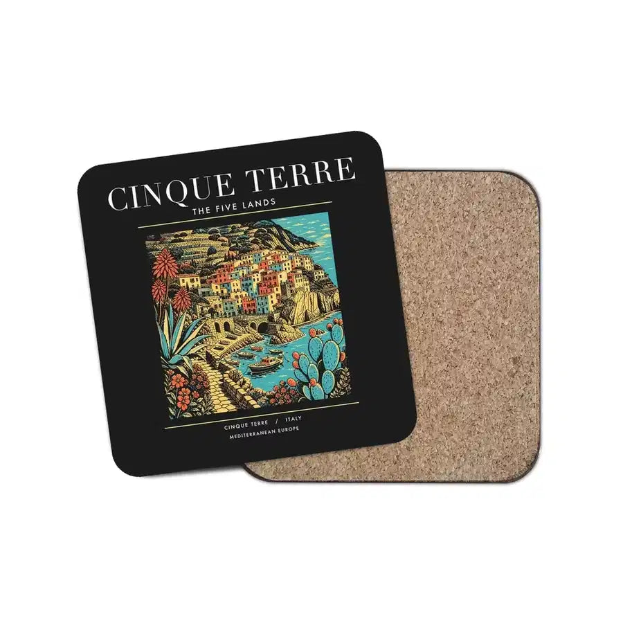 CINQUE TERRE - Poster - Coaster - Black