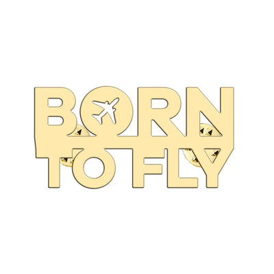 Born To Fly aviation hollow pin in polished alloy.