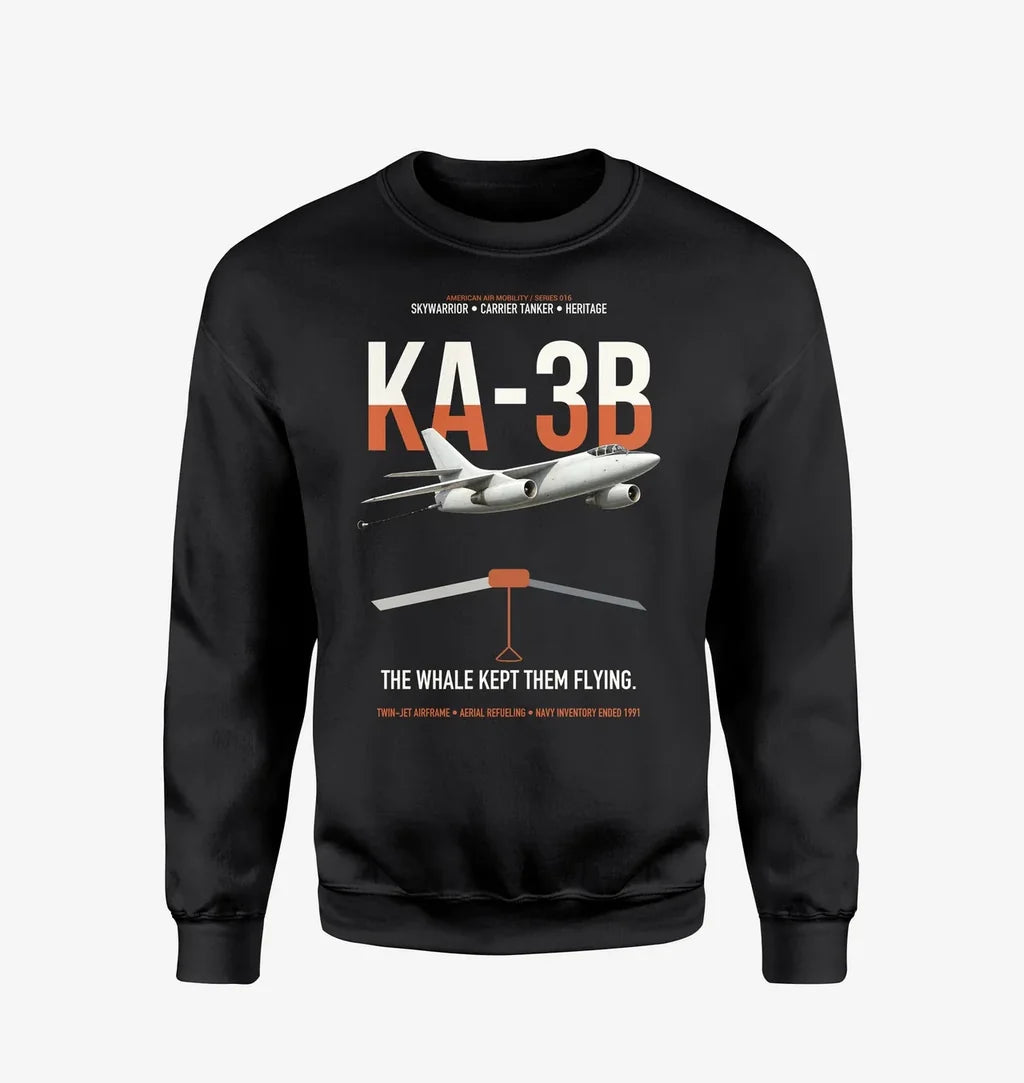 KA-3B Skywarrior design on black sweatshirt