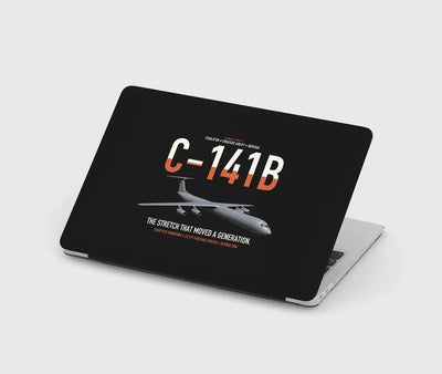 C-141B Starlifter design on black MacBook case