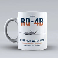 Thumbnail for RQ-4B Global Hawk design on white ceramic mug, double-side print