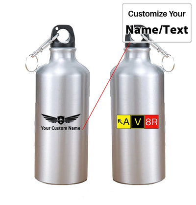 AV8R aviation design on thermos, vacuum-insulated.