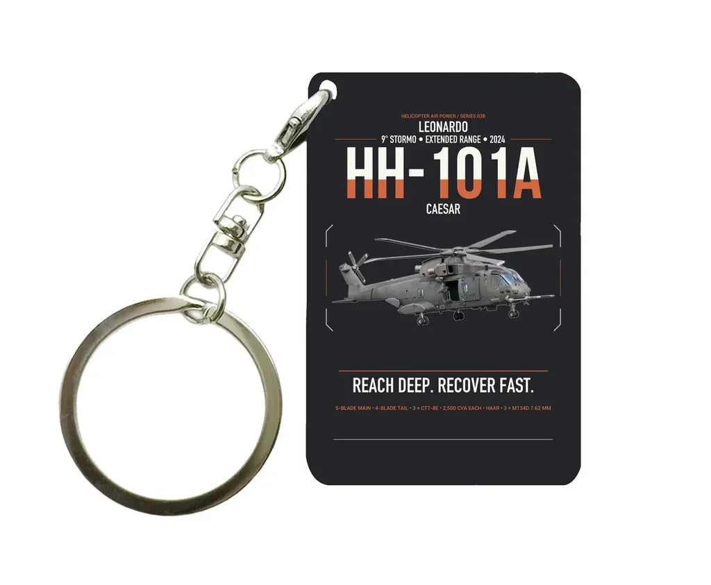 Leonardo HH-101A Caesar design on black designed key chain, double-side print