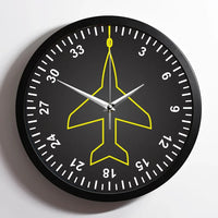 Thumbnail for Airplane Instruments (Heading) aviation design on premium wood and metal wall clock.