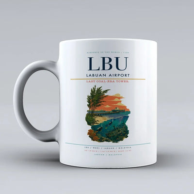 Labuan Airport (LBU) airport code design on white ceramic mug
