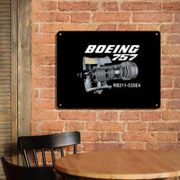 Thumbnail for Boeing 757 & Rolls Royce Engine (RB211) aviation design on durable metal with painted finish metal sign.