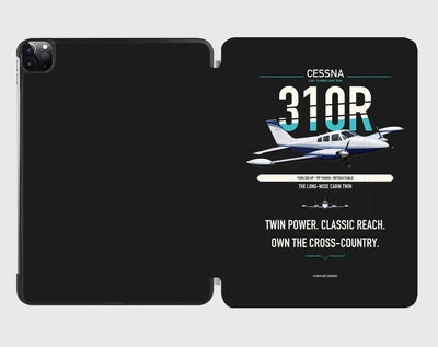 Cessna 310R design on black ipad tablet case