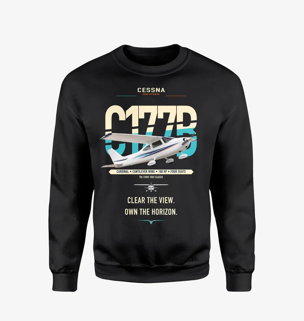 Cessna 177B Cardinal design on black sweatshirt