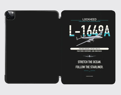 Lockheed L-1649A Starliner design on black ipad tablet case