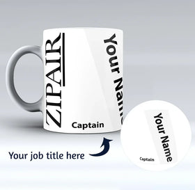 Zipair Designed Ceramic White Mugs