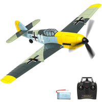 Thumbnail for Side view of BF109 400mm 4CH RC Warbird (2.4GHz, 1-Key U-Turn) 761-11 aviation RC model in durable ABS plastic with electroni.
