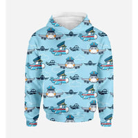 Thumbnail for Cartoon & Funny Airplanes 3D Hoodie - view 2
