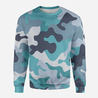 Thumbnail for Military Camouflage Green aviation design printed on soft cotton blend 3D sweatshirt.