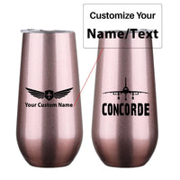 Thumbnail for Concorde & Plane 6oz Egg aviation design on 6oz egg cup, compact 6oz ceramic.