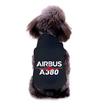 Pet vest with Amazing Airbus A380 Dog Pet aviation design, quilted insulated panel.