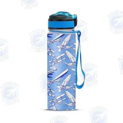 Retro & Vintage Airplanes Sports aviation design on sport kettle, insulated bottle with sport spout.