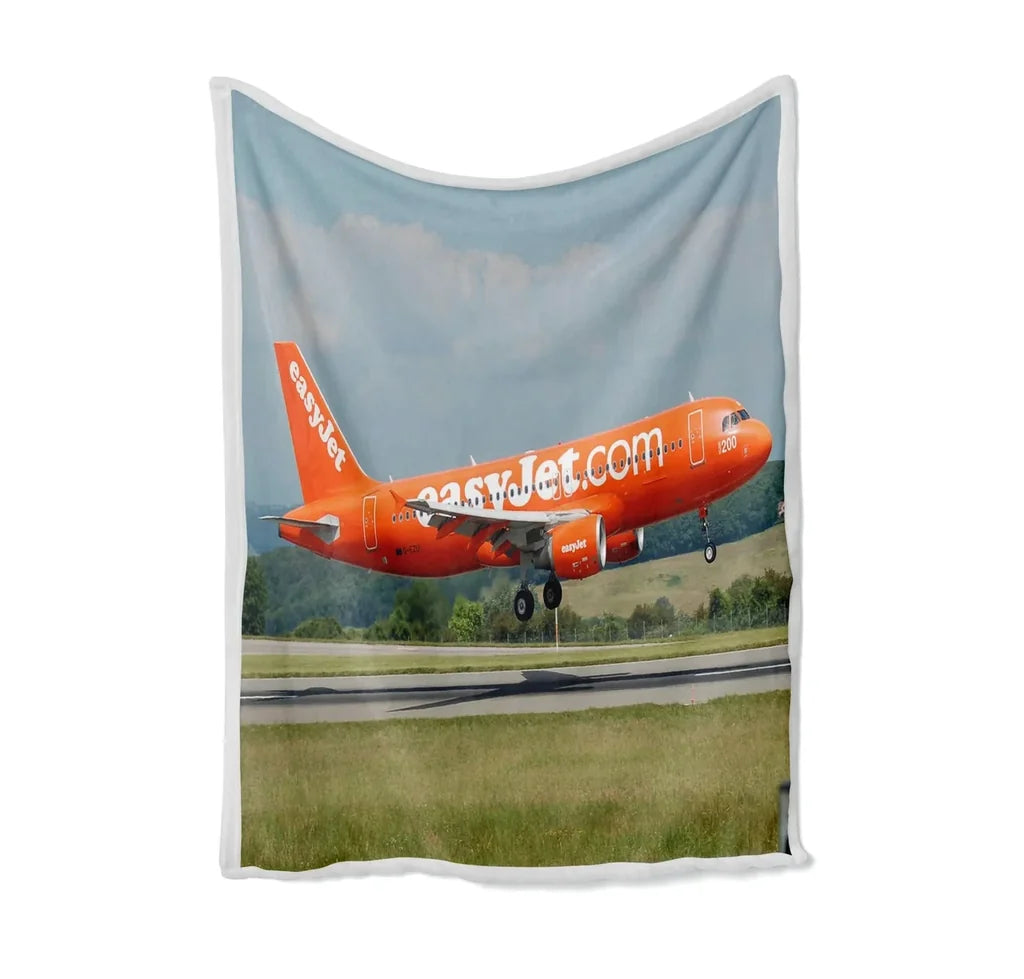 EasyJet's 200th Aircraft Bed Blankets & aviation print on soft fleece blanket.