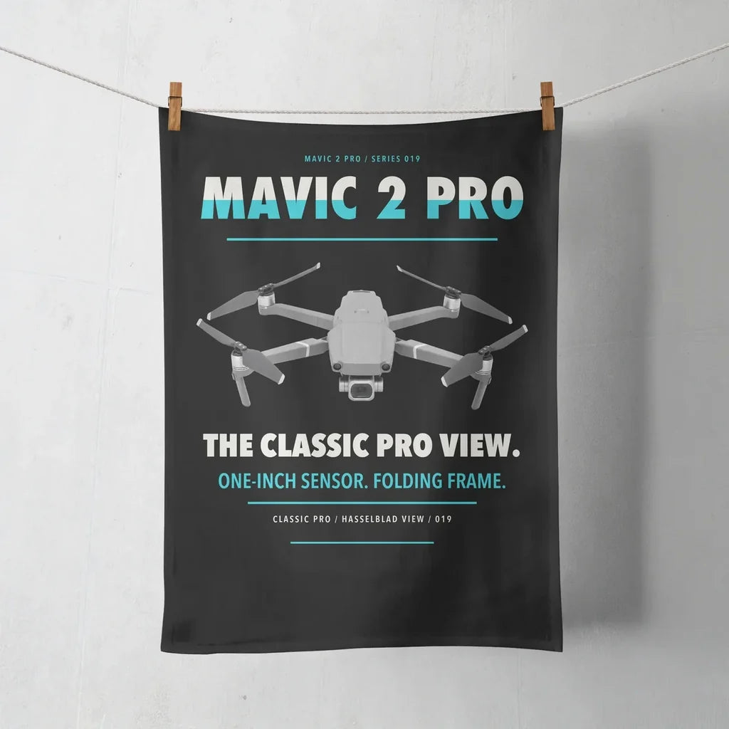 DJI Mavic 2 Pro design on black towel