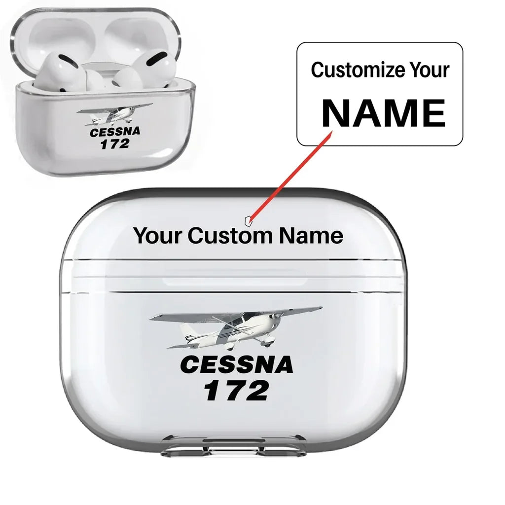 The Cessna 172 AirPods Pro transparent case - Normal + Name